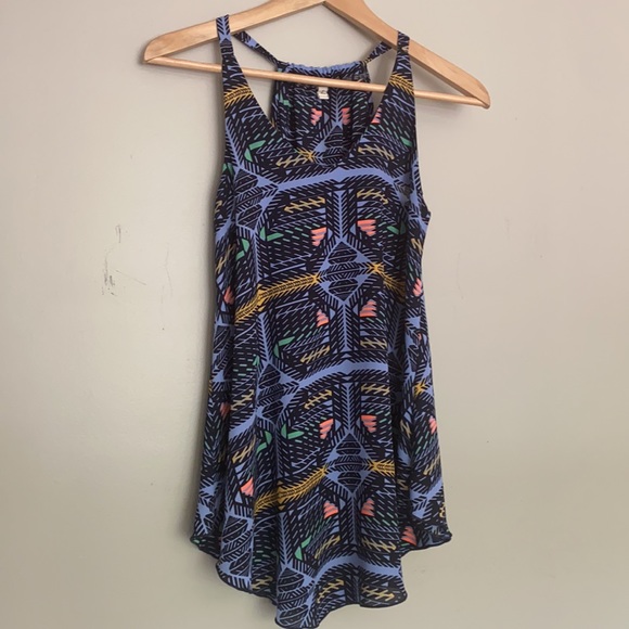 Blue Tribal Tank Top Blouse - Picture 3 of 7